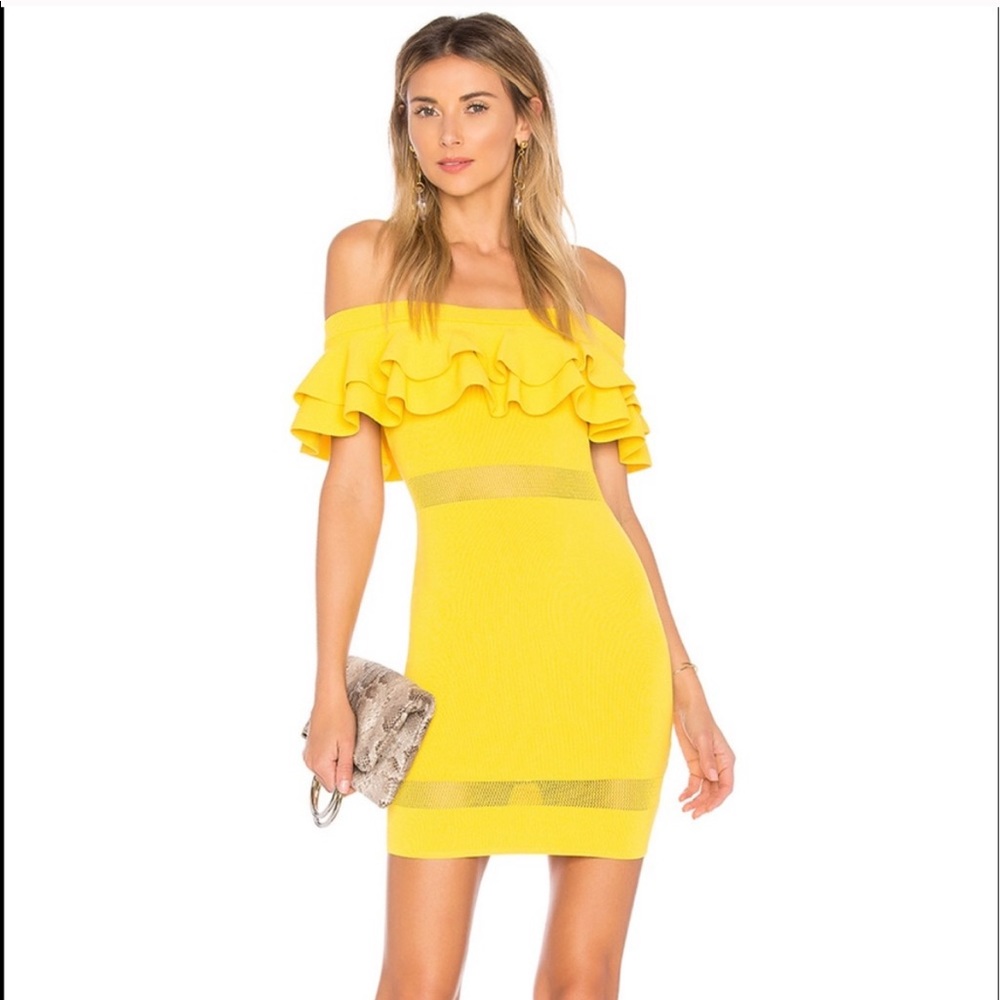 Revolve Yellow Bodycon Dress